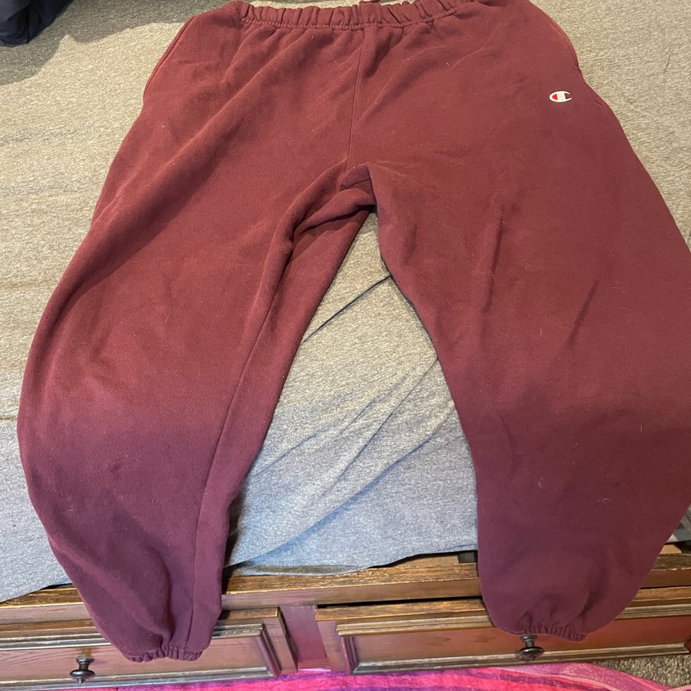 Champion Reverse Weave Fleece Sweatpants Size Large Maroon